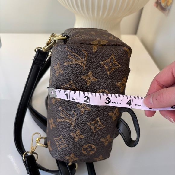 Faux LV Brown & Black Monogram Mini Backpack - Picture 9 of 9